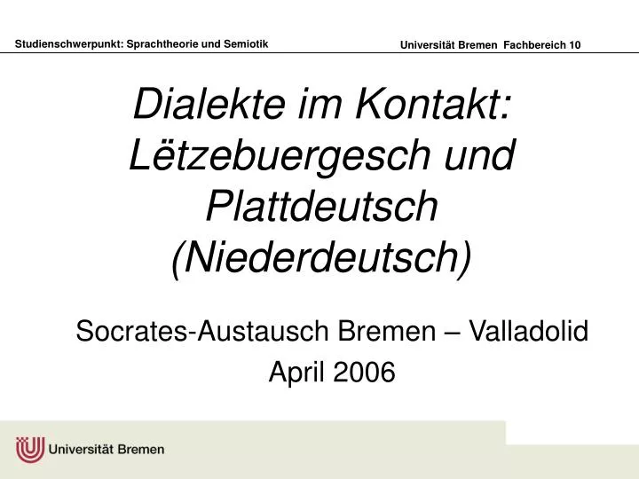 dialekte im kontakt l tzebuergesch und plattdeutsch niederdeutsch