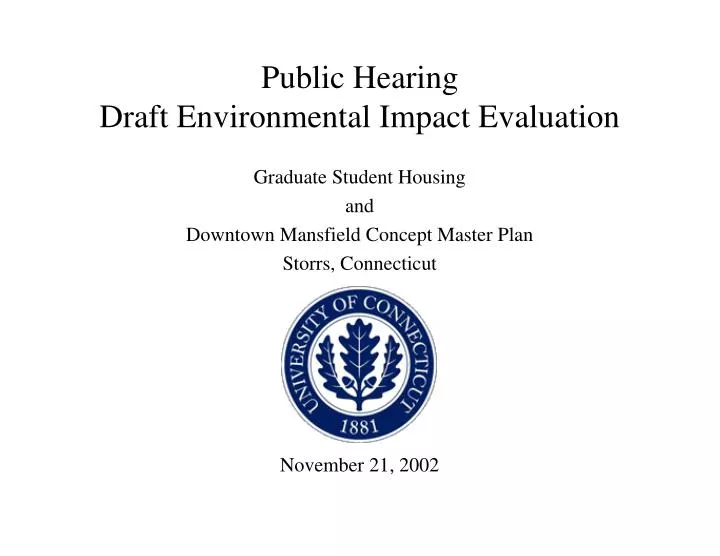 public hearing draft environmental impact evaluation