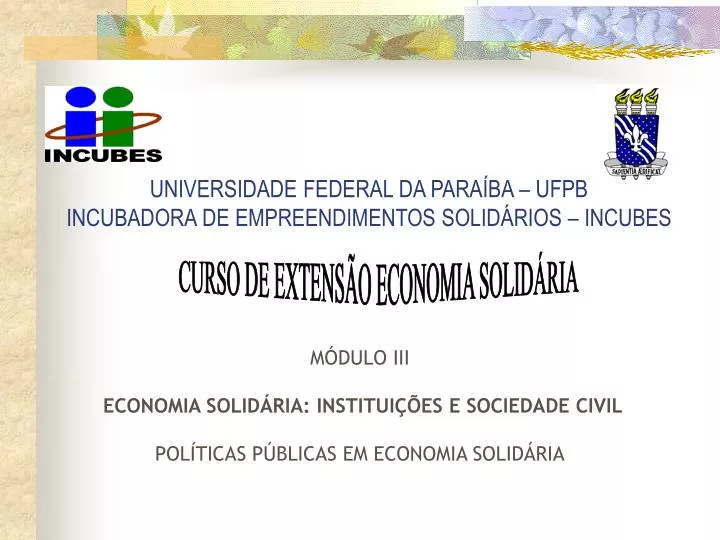 universidade federal da para ba ufpb incubadora de empreendimentos solid rios incubes