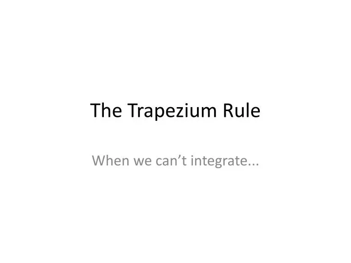 the trapezium rule