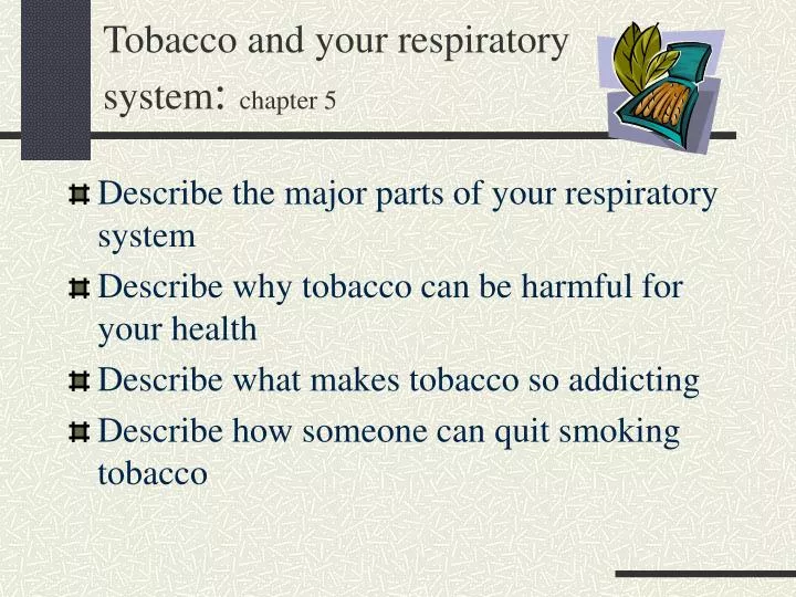 tobacco and your respiratory system chapter 5