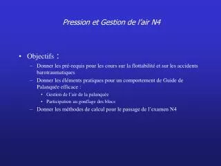 pression et gestion de l air n4