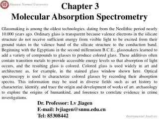 Chapter 3 Molecular Absorption Spectrometry