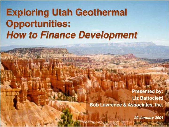 exploring utah geothermal opportunities how to finance development