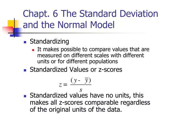 chapt 6 the standard deviation and the normal model