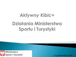 Aktywny Kibic+ Działania Ministerstwa Sportu i Turystyki