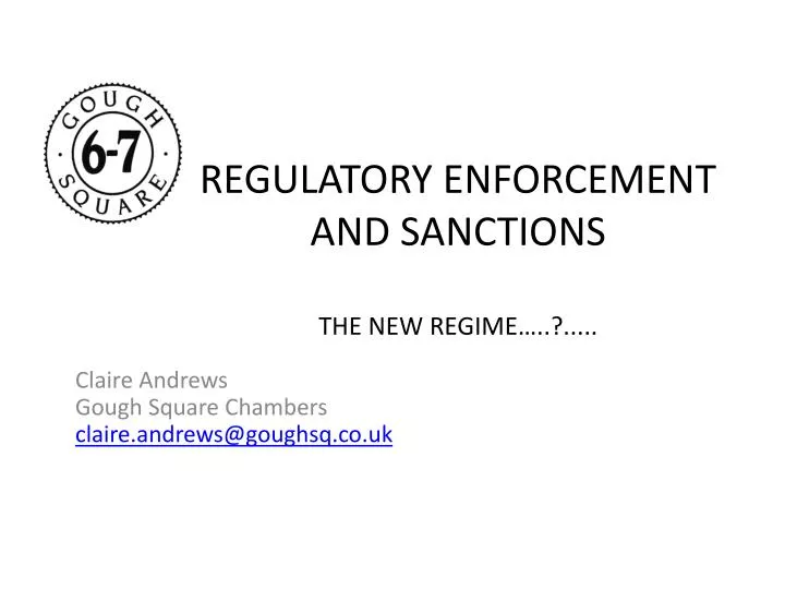regulatory enforcement and sanctions the new regime