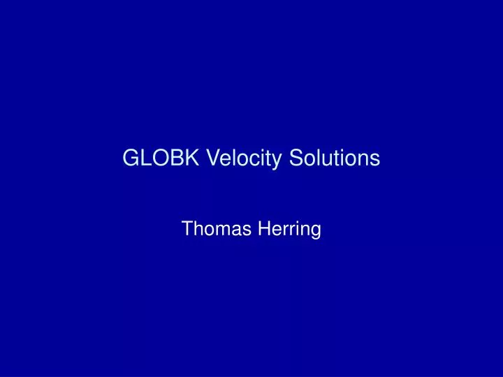 globk velocity solutions