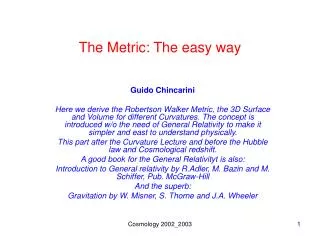 The Metric: The easy way