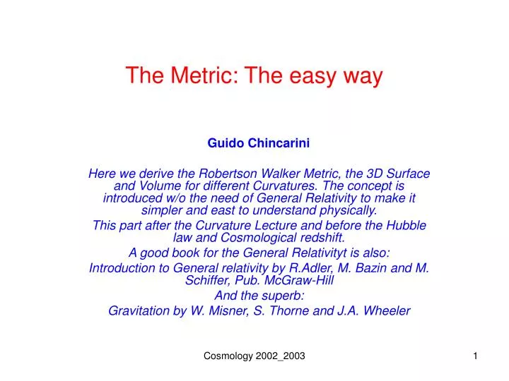 the metric the easy way