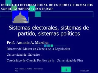 Sistemas electorales, sistemas de partido, sistemas políticos
