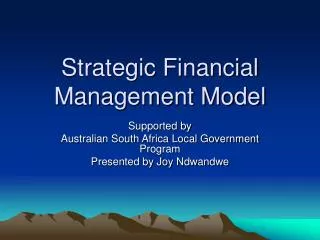 Strategic Financial Management Model