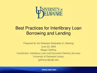 Best Practices for Interlibrary Loan Borrowing and Lending