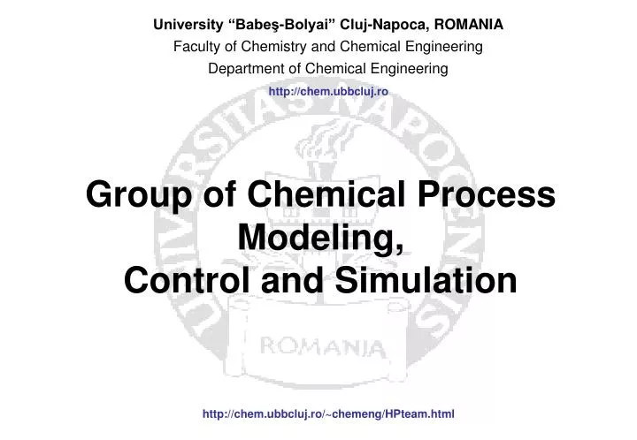 group of chemical process modeling control and simulation