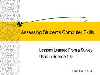 Assessing Students Computer Skills
