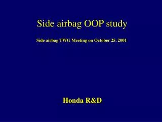 Side airbag TWG Meeting on October 25. 2001