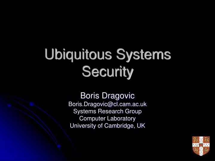 ubiquitous systems security