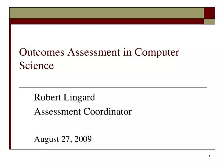 outcomes assessment in computer science