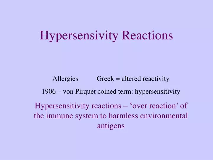 hypersensivity reactions