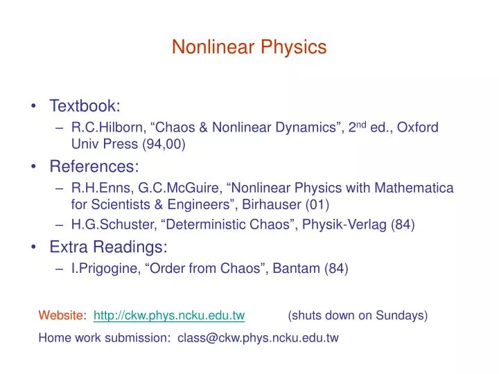 nonlinear physics