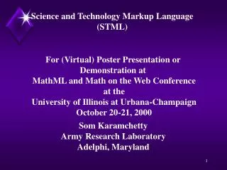 Science and Technology Markup Language (STML)