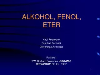 ALKOHOL, FENOL, ETER