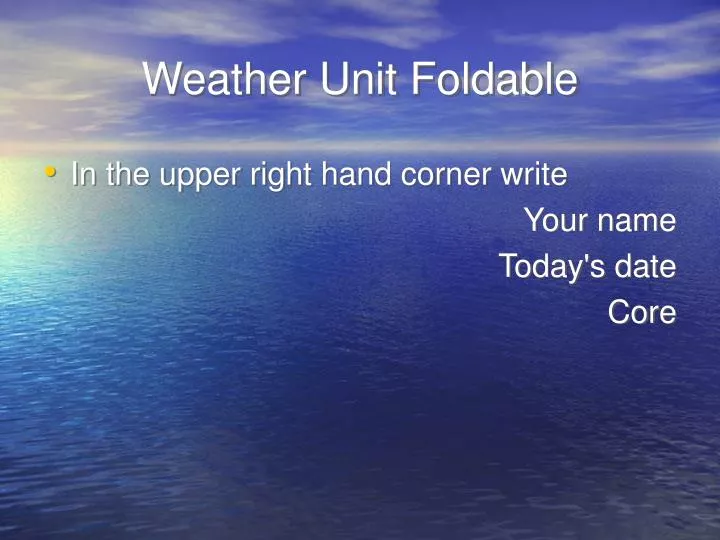 weather unit foldable