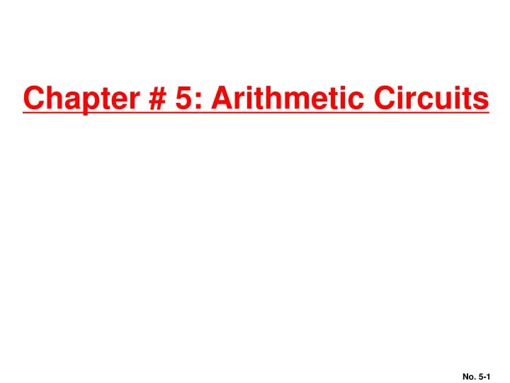 chapter 5 arithmetic circuits