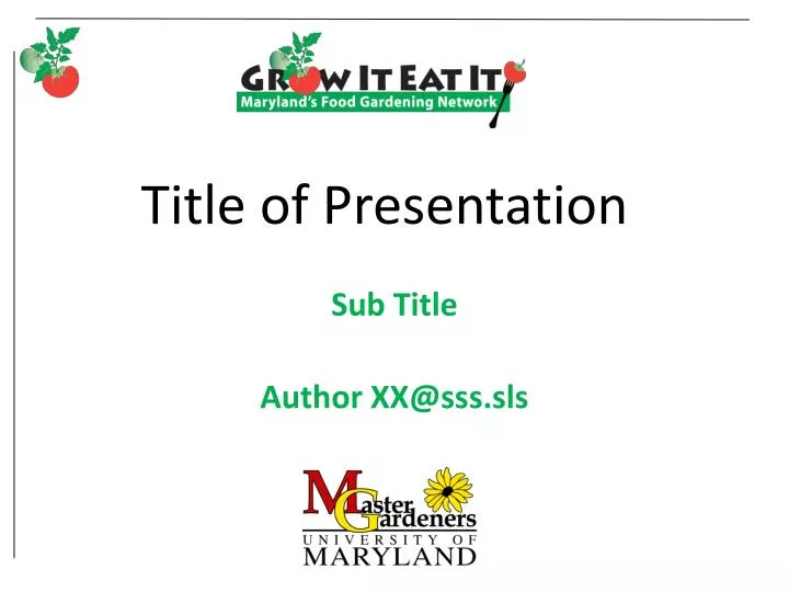 title of presentation