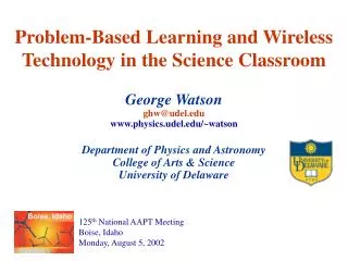 Problem-Based Learning and Wireless Technology in the Science Classroom