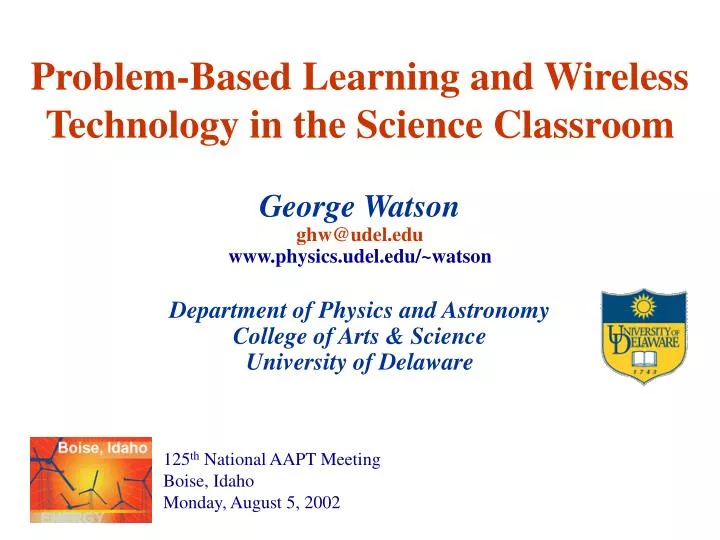 problem based learning and wireless technology in the science classroom