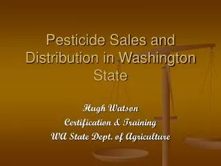 Pesticide Sales and Distribution in Washington State