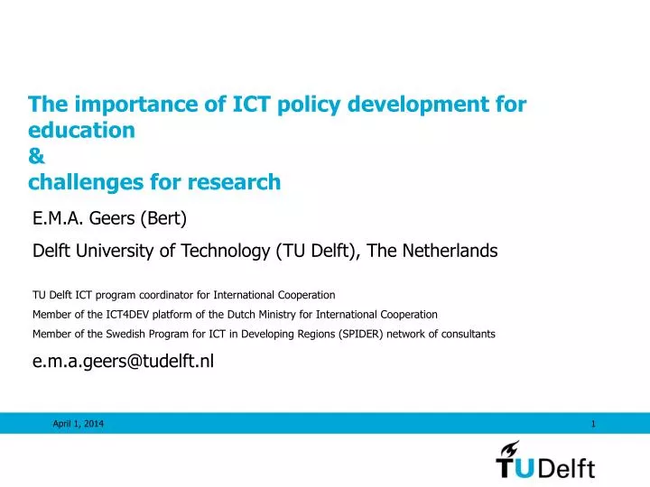 the importance of ict policy development for education challenges for research