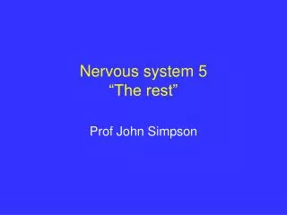 Nervous system 5 “The rest”