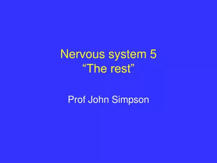 nervous system 5 the rest