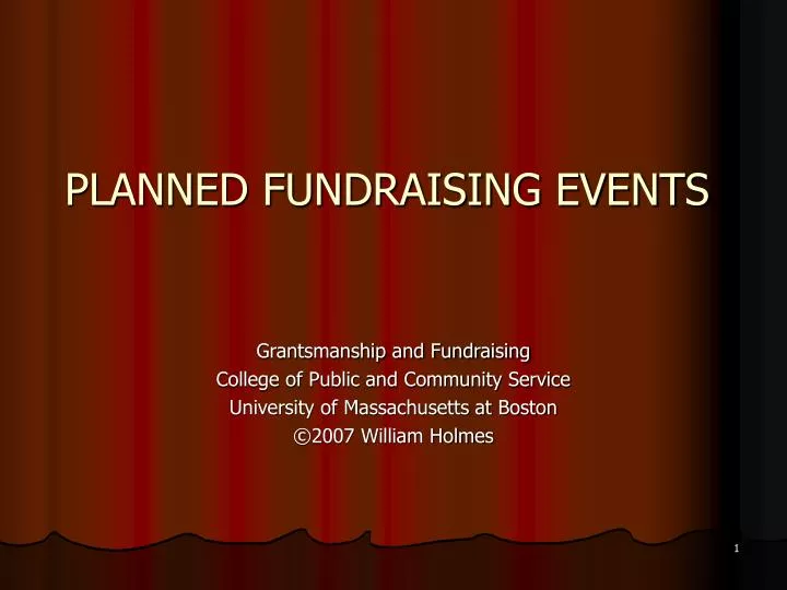 planned fundraising events