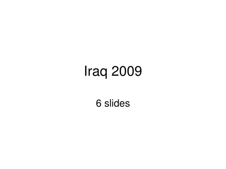 iraq 2009