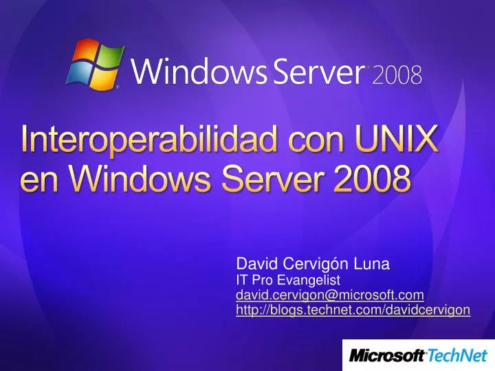 interoperabilidad con unix en windows server 2008