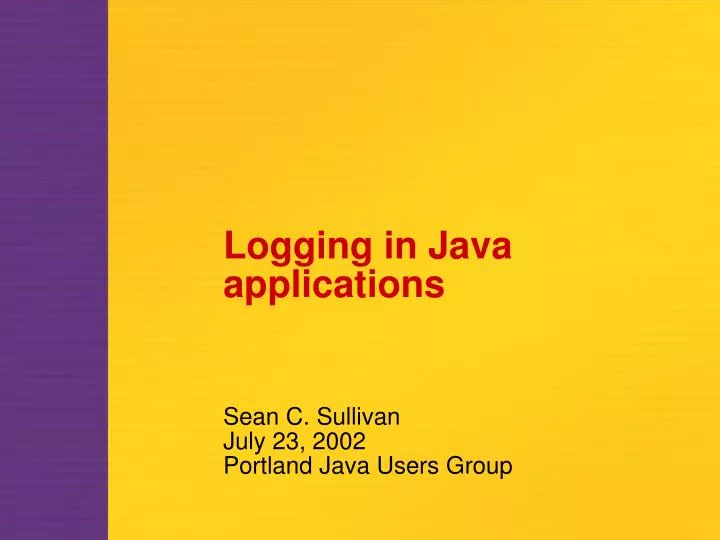 logging in java applications