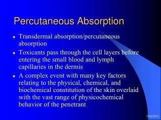 Percutaneous Absorption Transdermal absorptionpercutaneous ...