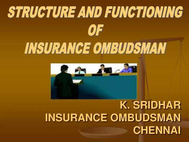 k sridhar insurance ombudsman chennai