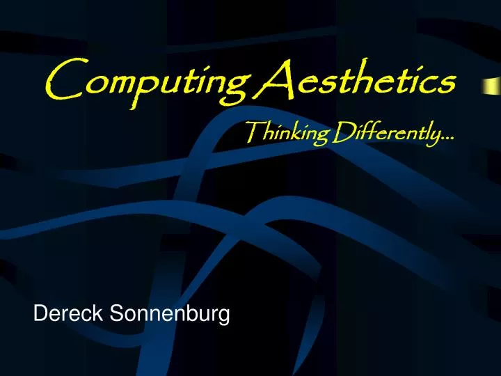 computing aesthetics thinking differently