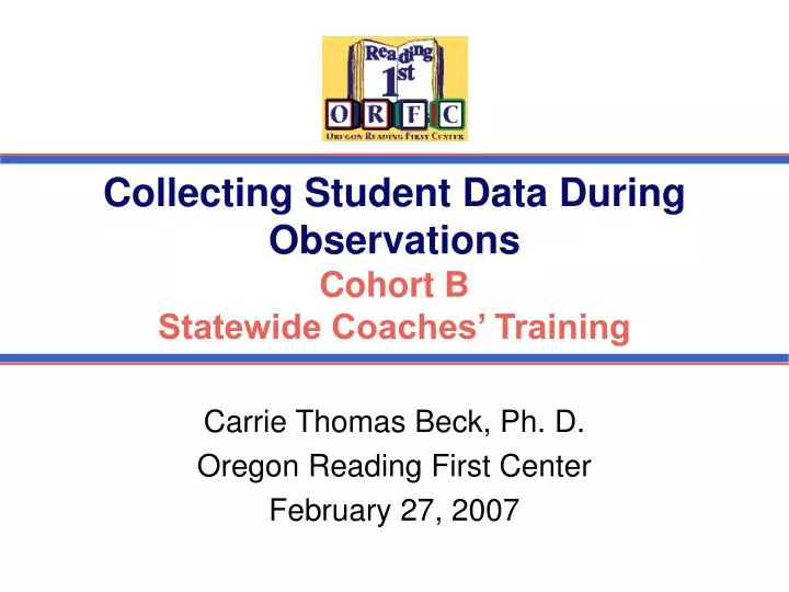 collecting student data during observations cohort b statewide coaches training