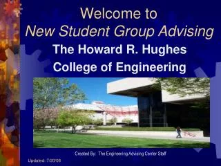 Welcome to New Student Group Advising