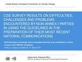 CGE Workshop to exchange views on possible elements to be considered in a future revision of the UNFCCC Guidelines