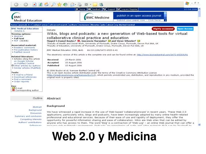 web 2 0 y medicina