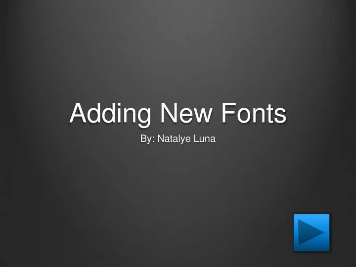 adding new fonts