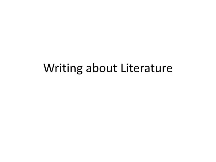 writing about literature