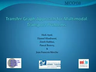 Transfer Graph Approach for Multimodal Transport Problems