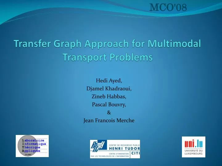 transfer graph approach for multimodal transport problems